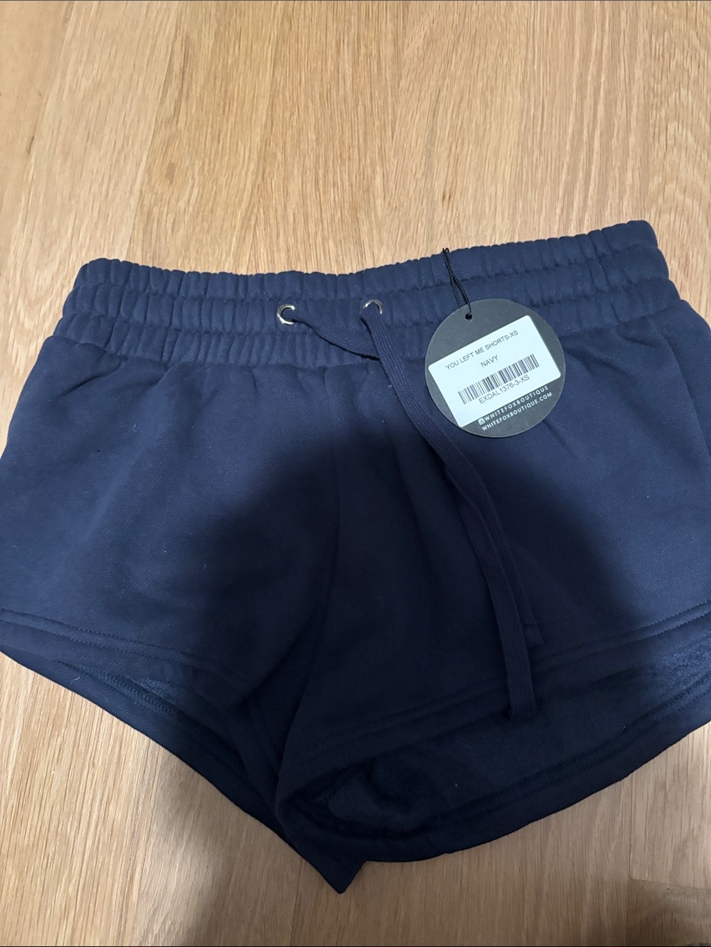White fox Women's Navy Drawstring Lounge Shorts